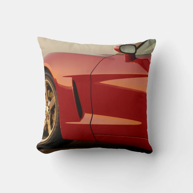 My Red Classic Car Throw Pillow (Front)