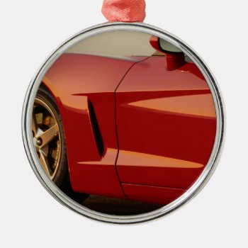 My Red Corvette Metal Ornament by Incatneato at Zazzle