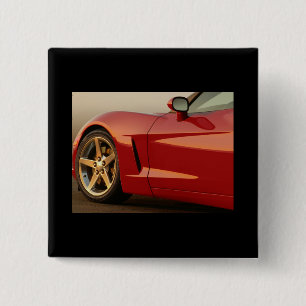 My Red Corvette Pinback Button