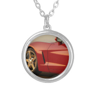 My Red Corvette Silver Plated Necklace
