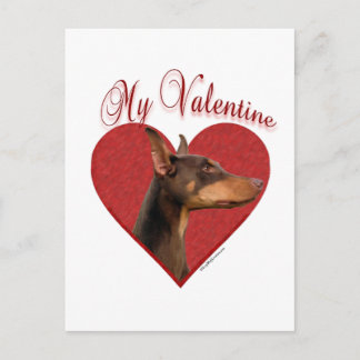 My Red Doberman Valentine Holiday Postcard