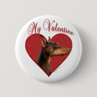 My Red Doberman Valentine Pinback Button