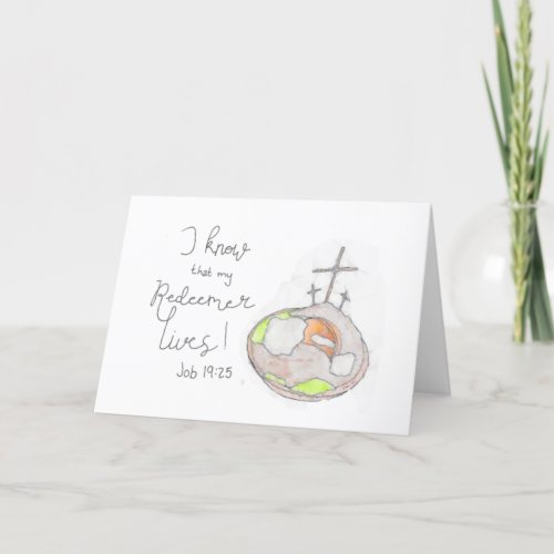 My Redeemer Lives Easter Folding Card