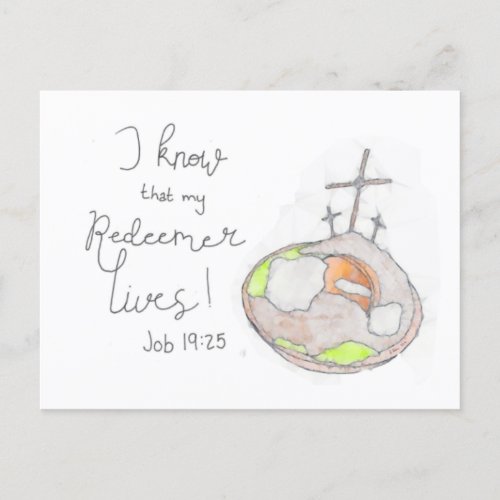 My Redeemer Lives Easter Postcard