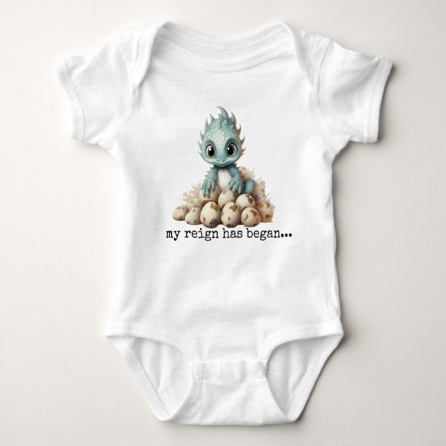 MY REIGN HAS BEGAN baby dragon cute gift for baby Baby Bodysuit (Front)