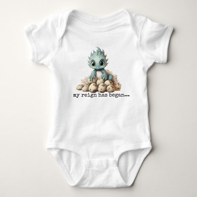 MY REIGN HAS BEGAN baby dragon cute gift for baby Bodysuit (Front)