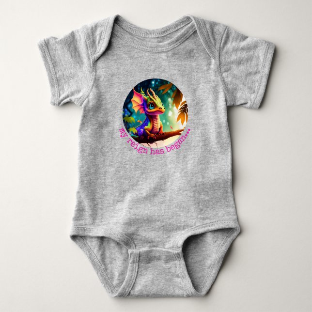 MY REIGN HAS BEGAN dragon on tree cute gift Baby Bodysuit (Front)