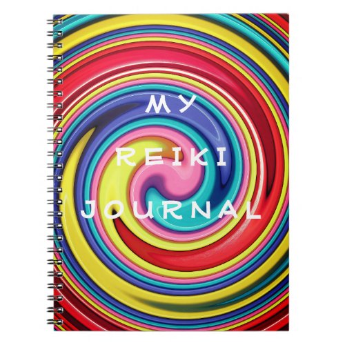 My Reiki Journal with Colorful Psychedelic Swirl