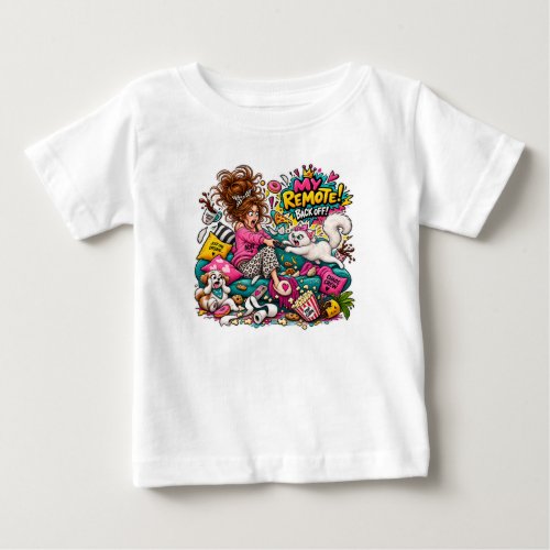My Remote Back Off Funny Cat Chaos Baby T-Shirt