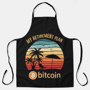 My Retirement Plan Bitcoin Beach Sunset Apron