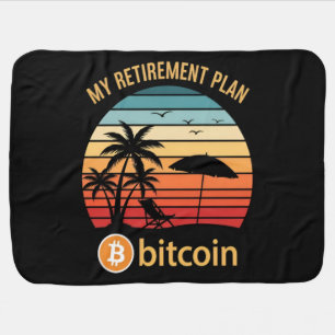 My Retirement Plan Bitcoin Beach Sunset Baby Blanket