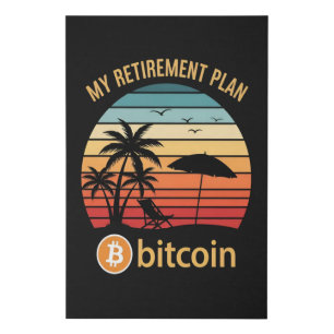 My Retirement Plan Bitcoin Beach Sunset Faux Canvas Print