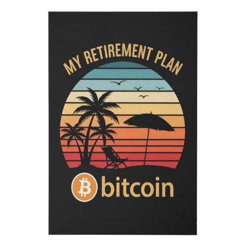 My Retirement Plan Bitcoin Beach Sunset Faux Canvas Print