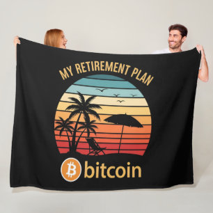 My Retirement Plan Bitcoin Beach Sunset Fleece Blanket