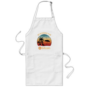My Retirement Plan Bitcoin Beach Sunset Long Apron
