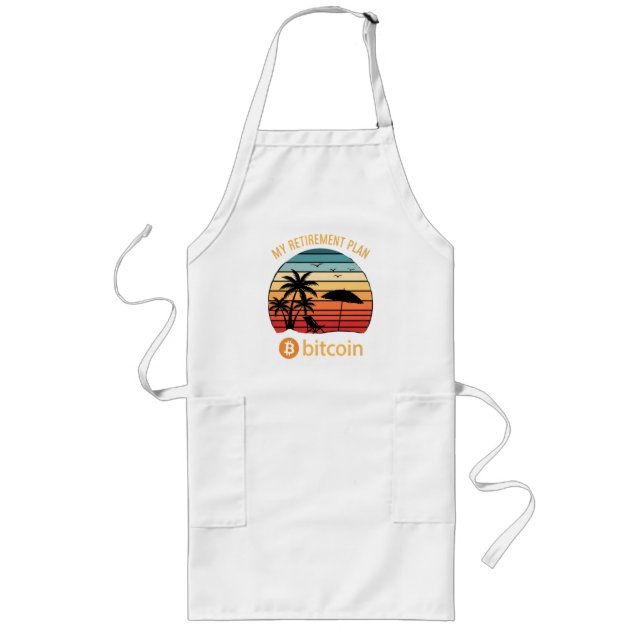 My Retirement Plan Bitcoin Beach Sunset Long Apron (Front)