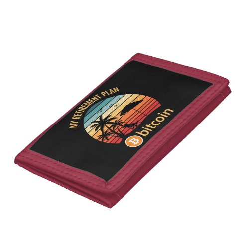My Retirement Plan Bitcoin Beach Sunset Trifold Wallet