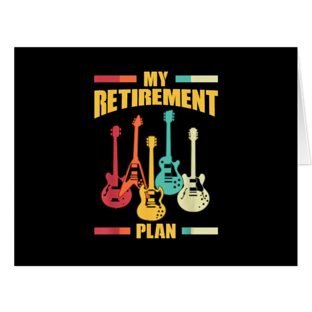 My Retirement Plan Electric Guitar Musical String  Cards (Front Horizontal)