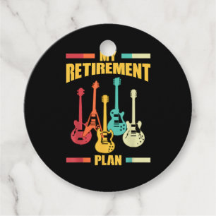 My Retirement Plan Electric Guitar Musical String  Favor Tags