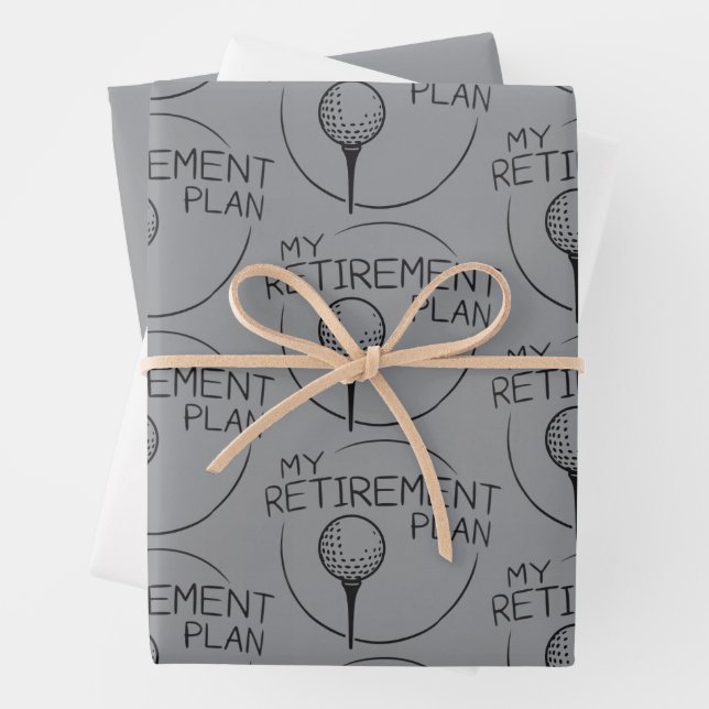 My Retirement Plan Funny Saying Golfing Golfer  Wrapping Paper Sheets (In situ)