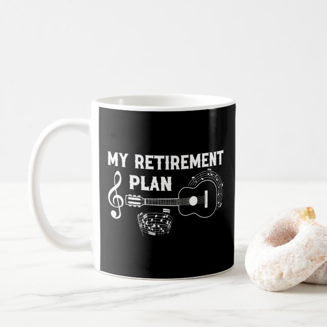 My Retirement Plan Guitar Funny Musicians Coffee Mug (With Donut)