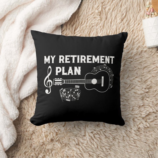 My Retirement Plan Guitar Funny Musicians Throw Pillow (Blanket)