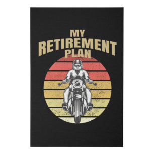 My retirement plan motorcycling faux canvas print