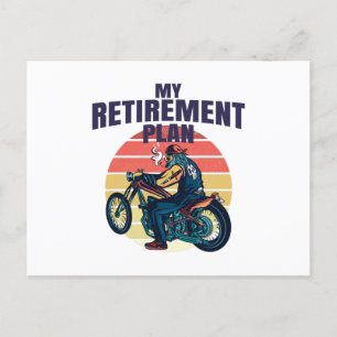 My retirement plan motorcycling postcard