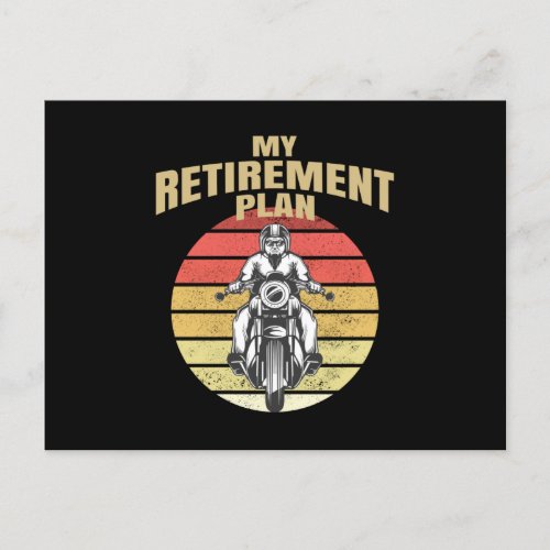 My retirement plan motorcycling postcard