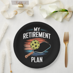 My Retirement Plan Pickleball Player Paper Plates