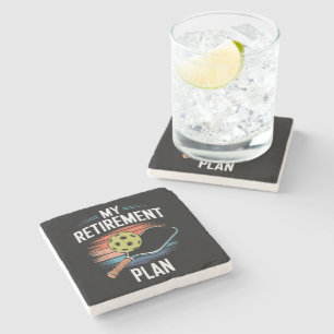My Retirement Plan Pickleball Player Stone Coaster