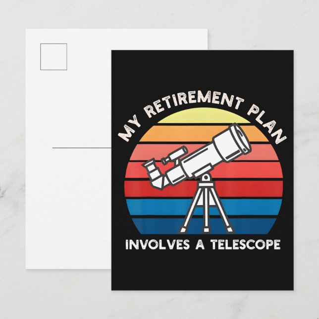My Retiret Plan Involves A Telescope Invitation Postcard (Front/Back)