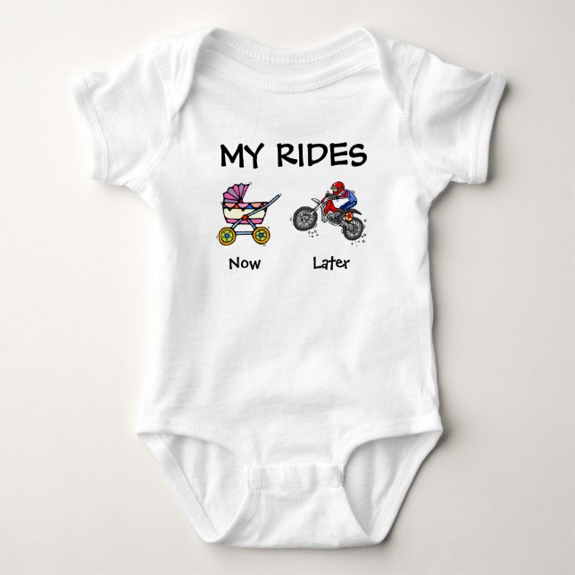 My Rides Motocross Dirt Bike Baby Bodysuit (Front)