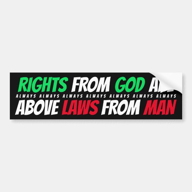 My rights (black) bumper sticker (Front)