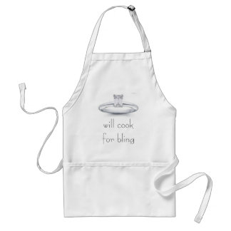 my ring, will cook for bling adult apron