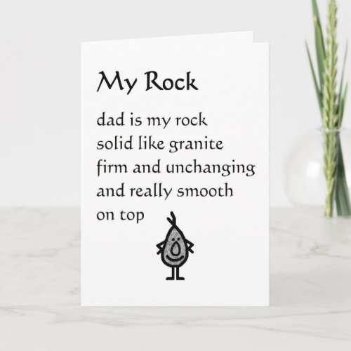 My Rock _ A funny poem for dad Card