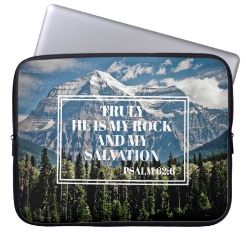 My Rock My Salvation Christian Bible Mountain Laptop Sleeve