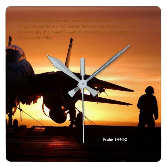 my-rock-psalm-144-1-2-square-wall-clock-zazzle