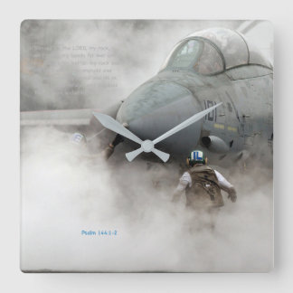 "My rock" -Psalm 144:1-2 Square Wall Clock