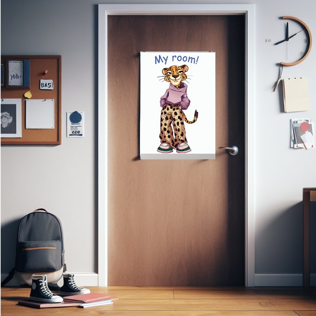 My room teen fun girl cheetah poster (A "my room" poster for the teenager girl in your life. Christmas gift for her.)