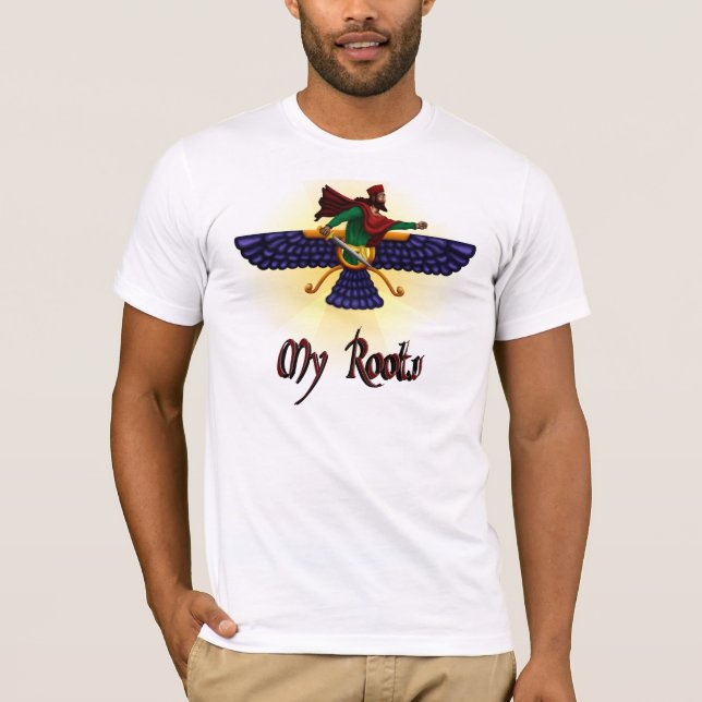 My Roots - Aryan Warrior Faravahar Shirt (Front)