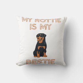 my rottie is my bestie throw pillow
