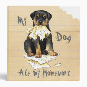 My Rottweiler Ate my Homework 3 Ring Binder