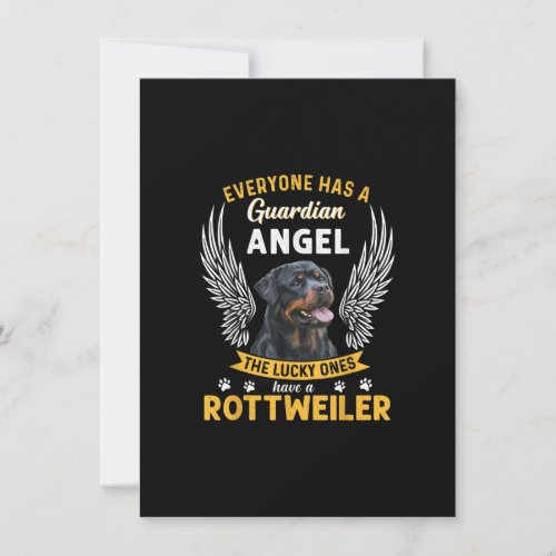 my rottweiler is a guardian angel  gift who loves thank you card