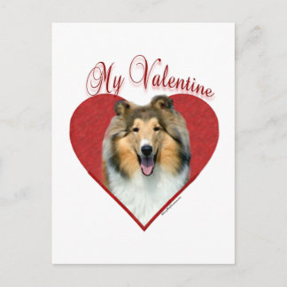 My Rough Collie Valentine Holiday Postcard