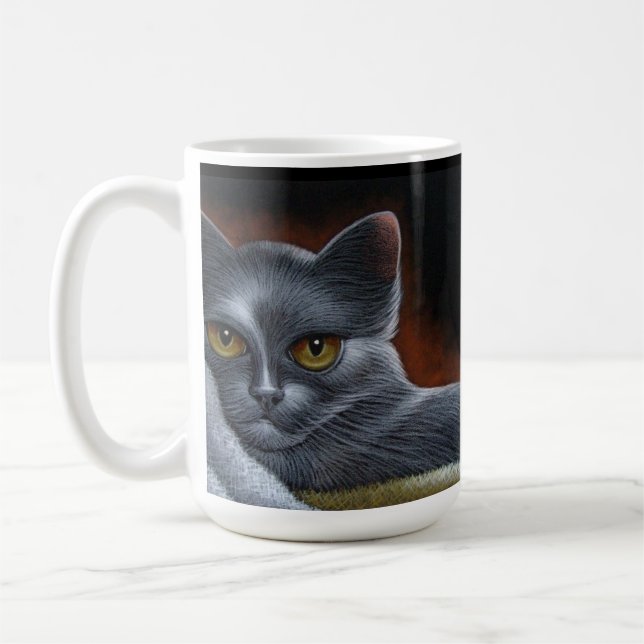 MY RUSSIAN BLUE CAT MUG (Left)