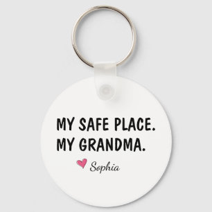My Safe Place My Grandma Personalized Keychain