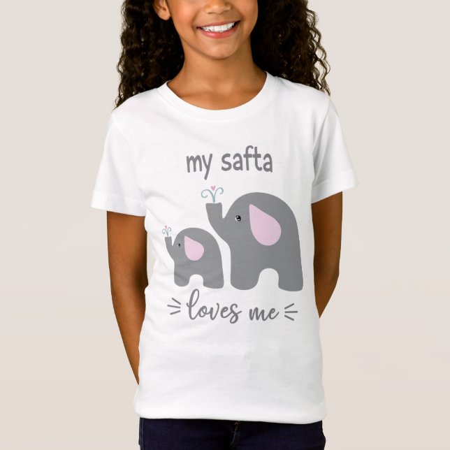 My Safta Loves Me - Elephant Shirt for Kids (Front)