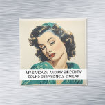 My Sarcasm Funny Retro 50s Saying Magnet<br><div class="desc">This design was created though digital art. It may be personalized in the area provide or customizing by choosing the click to customize further option and changing the name, initials or words. You may also change the text color and style or delete the text for an image only design. Contact...</div>