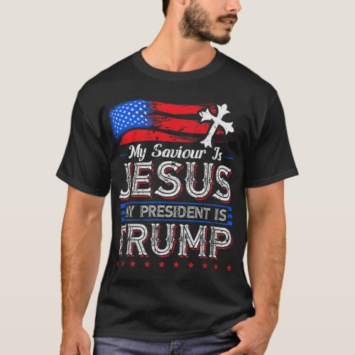 My Saviour Is Jesus My President Is Trump Christia T_Shirt